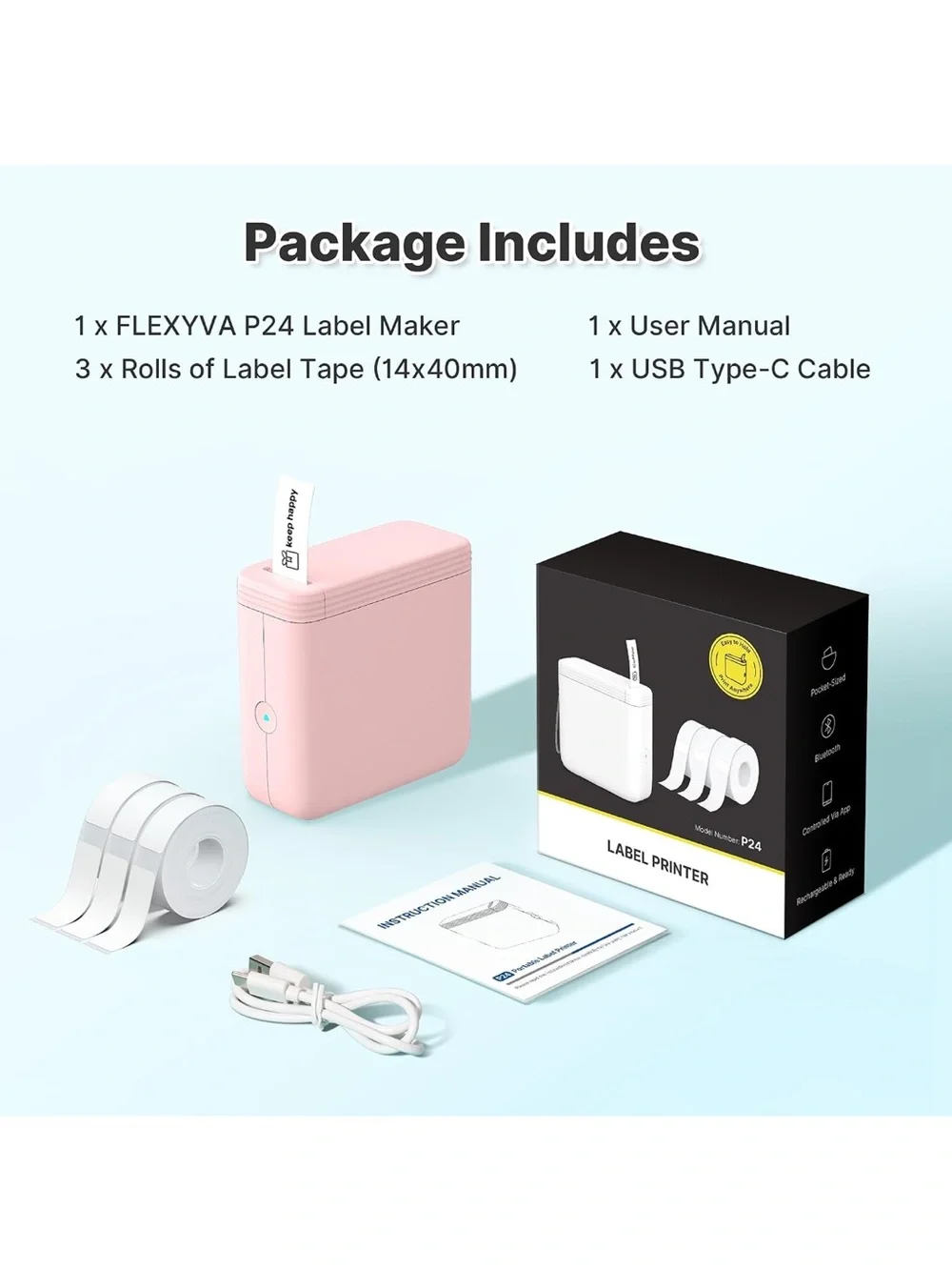 Portable labor maker machines with 3 tapes P24 lable makers